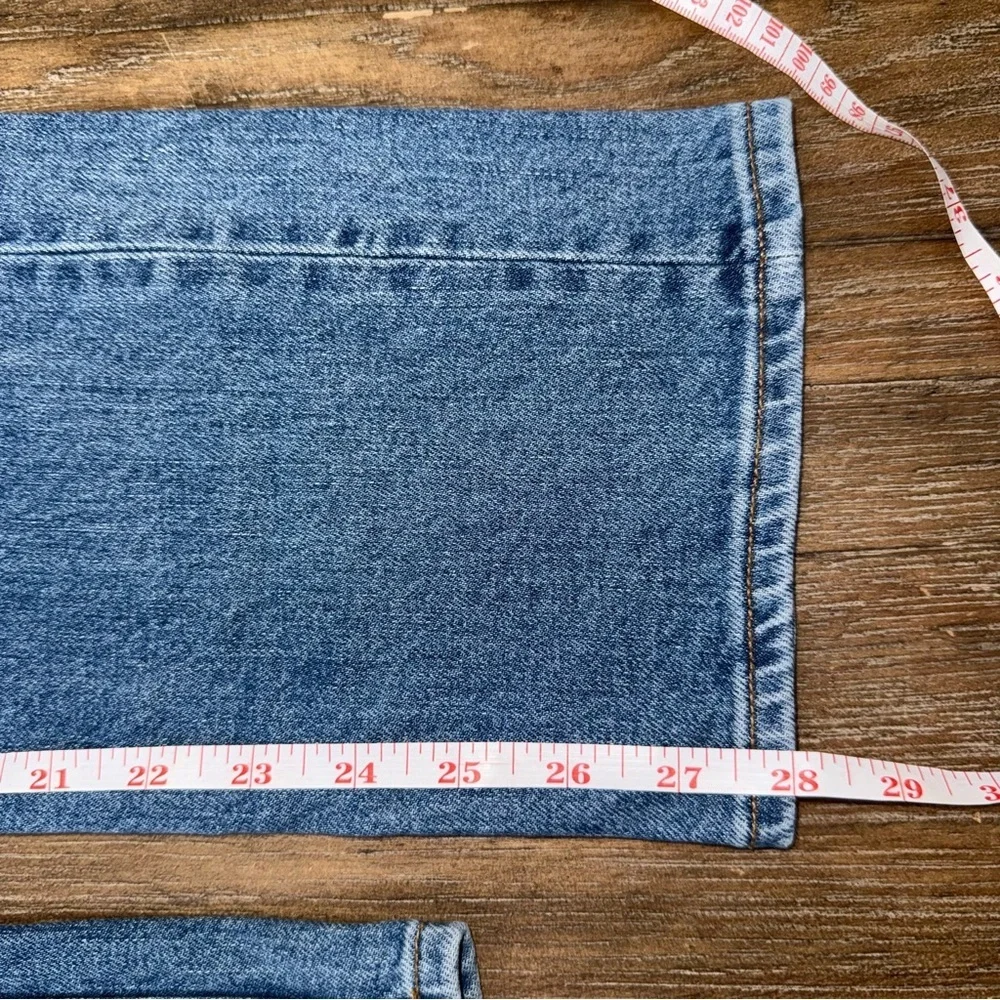 Aritzia Denim Forum The Arlo High Rise Straight Jeans Sz 24 Blue 90s button fly